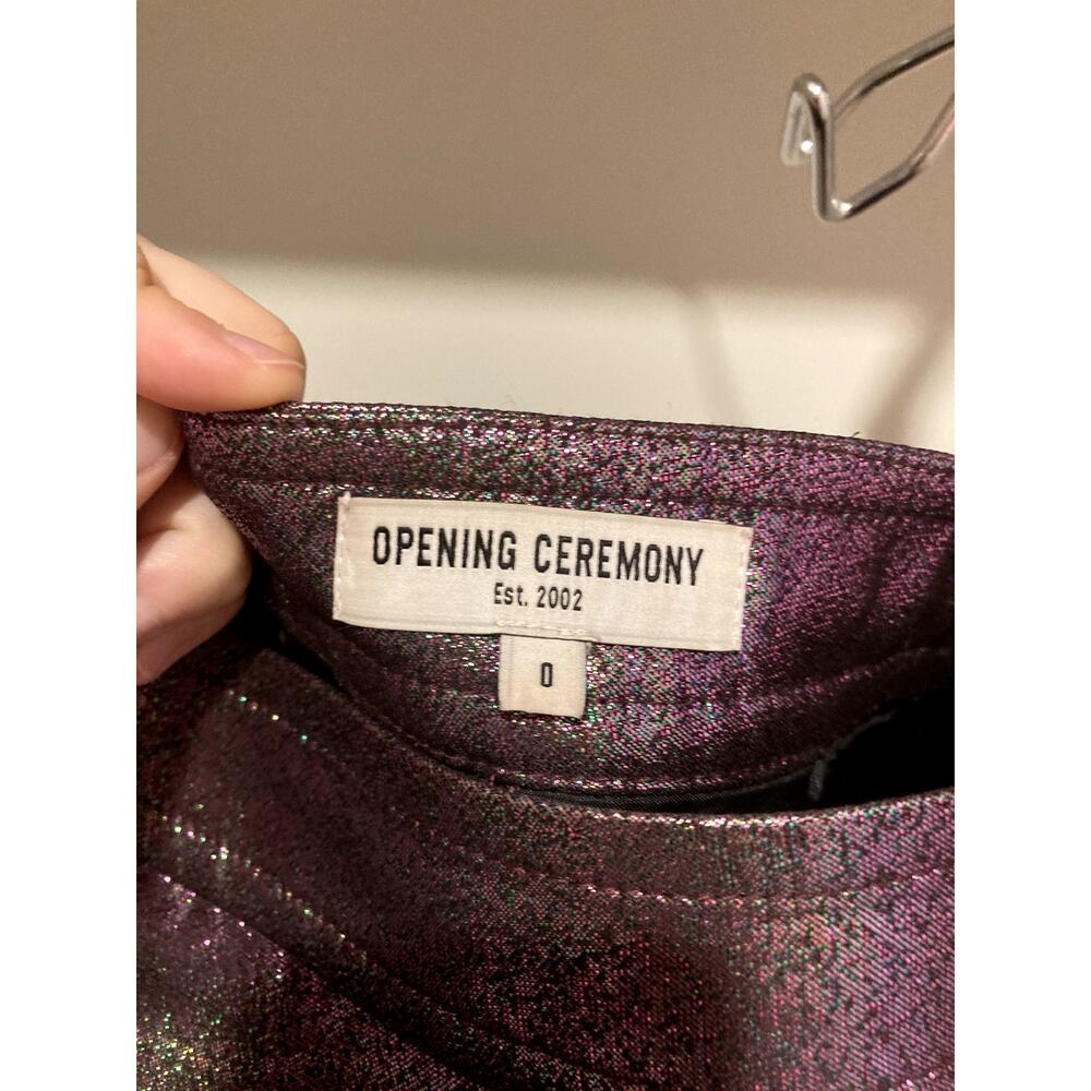 Opening Ceremony Metallic Purple Skirt sz 0 - Picture 7 of 7